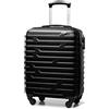 WITTCHEN A-line II valigia da cabina a mano | trolley a mano valigia da imbarco rigida in ABS di alta qualità e robusta Taglia S nero Ryanair/ITA Airways/easyJet/Volotea