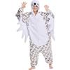 Kidukso Gufo pagliaccetto pigiama adulto gufo pigiama carino gufo pigiama natale carnevale costume bianco, bianco, XL