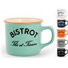 HOME 6 Tazze tè Bistrot Stoneware Senza Piattino Cc220, Stone Ware, Multicolore