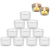 VIQIHEOE Portacandele a Coste, 5 cm x 3,5 cm, 12 Portacandele in Vetro Trasparente, Porta Candele Bicchieri, per Centrotavola Decorazioni Natalizie Matrimoni Casa e Feste, Compleanni, Trasparente