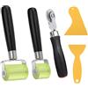 GANILITY Rullo Pressore, 3 Pezzi Rulli a Pressione Manuale con 2 Raschietti, Rullo a Pressione in Gomma, Rullo di Pression in Silicone, per la Bordatura, la Saldatura di Teloni in PVC, Sigillare Bordi