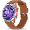 Popglory Smartwatch Uomo Donna, 1.43 AMOLED Orologio Chiamate, Orologio Digitale con Frequenza Cardia/SpO2/Pressione Sanguigna/Sonno/Contapassi, 110+ Sportive Fitness Tracker (No GPS Navigatore)