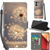 PHINIENLAND Cover per Xiaomi Redmi Note 13 Pro 4G custodia portafoglio Dente di leone | 3 scomparti carte, 1 tasca banconote, Chiusura magnetica, Supporto, Pelle PU flip cover per Xiaomi Poco M6 Pro