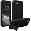 kwmobile 1x Custodia Compatibile con Apple iPhone 17e / iPhone 16e - Cover Supporto Dita - Back Case per Smartphone - Protezione Gommata Nero