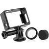CamKix Telaio Compatibile con GoPro Hero 4 Black e Silver 3 e 3+ / USB, HDMI - Custodia Leggera e Compatta - Vite a Galletto/Montatura Cavalletto/Copriobiettivo in Gomma/Filtro Protettivo