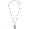 Emporio Armani Collana con pendente Uomo in acciaio inossidabile bicolore con chiusura a moschettone, Argento e oro giallo