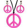W WIDMANN MILANO Party Fashion - Set di gioielli hippie, collana e orecchini Peace, accessorio per costume anni '70 per Carnevale
