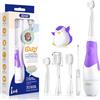 Seago SG-513 - Spazzolino elettrico per bambini da 0 a 3 anni, con luce LED, Smart Timer, impermeabile, IPX7, spazzolino da denti sonico (viola)