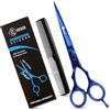 YSCARE Forbici Da Parrucchiere Forbici Affilate Premium in Acciaio Inox Da per Il Taglio Dei Capelli Ideali per Parrucchieri Barbieri uomini (Blue, 5.5)