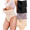 FINETOO - Confezione da 4 Slip Modellanti a Vita Alta Senza Cuciture per Donna,3XL