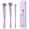 Jessup Pennelli Set 3 pennelli trucco viso, pennelli ultra morbidi e densi per fondotinta contouring cipria e fard fibre sintetiche di alta qualità viola lusso T513