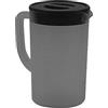 Fdit Brocca di plastica di grande capacità con coperchio, caraffa fredda di latte e succo da 2,7 l e brocca per tè freddo, brocca d'acqua di moda semplice per la casa (Nero)