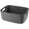 Keter Cestino Contenitore Organizer Grande Grigio m 12,5l Softex 37,9x29,2x14,3h