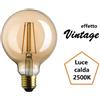 Bot Lighting S.r.l. Lampadina Globo a led 7w Luce Calda 2500k 725 Lumen e27 Vetro Ambrato bot
