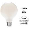 F.a.n Europe Lighting S.r.l. Lampadina Globo Satinato led 8w Luce Naturale 4000k 950 Lumen e27 Diam. 95mm fan