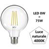 F.a.n Europe Lighting S.r.l. Lampadina Globo led 8w Luce Naturale 4000k 1055 Lumen e27 Diametro 95mm fan