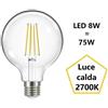 F.a.n Europe Lighting S.r.l. Lampadina Globo led 8w Luce Calda 2700k 1055 Lumen e27 Diametro 95mm fan