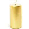 Mercury Candela Pillar oro Lucido in Cera Diam. 6x12h cm di Mercury