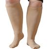 ZFSOCK Calze Compressione Graduata Donna Uomo: Calzini Taglie Forti Obesi Polpaccio Oversize Gambaletti 20-30mmHg per Vene Varicose Circolazione Gravidanza Running Ciclismo Taglia 3XL Nero 1 Paia