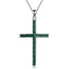 YFN Croce Collana Argento Sterling Croce Verde Malachite Ciondolo Gioielli Religiosi Regali per Donna Uomo