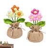 momgyaamz Fiori Uncinetto, Girasole Fatto a Mano, Girasole Uncinetto per Decorazioni da Ufficio, Automobili e Regali, Fiori All'Uncinetto Portafortuna, Set da 2 Pezzi