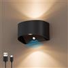 MALUX Lampada da parete a batteria, per esterni/interni, 280 lm, senza fili, 3000 K, lampada da parete a batteria, luce bianca calda, IP54, impermeabile, ricaricabile, senza collegamento di