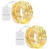 NEXVIN 2 pezzi 6 m 60 LED catena di luci a batteria, catena di luci natalizie in rame, luce bianca calda con 8 modalità e timer, decorazione per Natale, feste, matrimoni