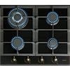 Cata , Piastra Gas in Vetro, Serie Rustica, Modello: RCI 631 BK, Larghezza 58 cm, 4 Fuochi A Gas, Gas Naturale, Include Iniettori Gas Butano, Finitura Vetro Nero