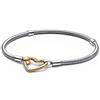PANDORA Bracciale Moments in maglia snake in argento Sterling con chiusura a cuore placcata in oro 14k, 16