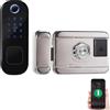 Splenssy Serratura per porta Wifi Smart Home antifurto, serratura intelligente con impronte digitali, serratura di sicurezza Bt, telecomando tramite app, adatta per uno spessore della porta da 38 a 70