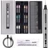 ARROWMAX Mini penna elettrica per incisione, motore HollowCup, 42 bit con custodia in alluminio, OLED, carica magnetica, mini utensile rotante, metallo, legno, vetro e plastica (SGS)