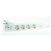 Levitantes Multipresa 4 prese con USB QC/PD 18 W con interruttore 1,5 m 3G1,0 mm² protezione per bambini colore bianco e grigio