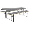 Brandsseller Set Birreria 3 Pezzi - 2 Cuscini Imbottiti per Panche 220x25 cm e 1 Tovaglia 240x90 cm - Ideale per Sagre, Giardino, Feste all'Aperto - Grigio