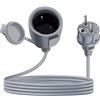 YINGAYOU Prolunga Schuko Corta 16A 250V Prolunga Elettrica Schuko Impermeabile, 2AC IP44, Adatta per Ambienti Interni o Esterni (Grigio, 2 m)
