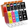 Jhaan 550XL 551XL Cartucce d'inchiostro Compatibili Canon PGI-550 XL CLI-551 XL per Canon PIXMA IX6850 iP7250 iP8750 MX725 MX925 MG5650 MG5550 MG5450 MG6650 MG6450 (Confezione da 5)