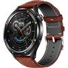 MaEiol 22mm Cinturino Pelle per Xiaomi Watch S4 / Xiaomi Redmi Watch 5 Active /5 Lite, Cinturino di Ricambio Orologio da Polso per Donna e Uomo - Rosso Bruno