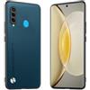 Longstong Custodia Adatta per HUAWEI P30 Lite (6.15), Cover in pelle metallica serie CODE - Zaffiro