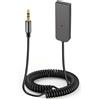 Pixelure Ricevitore Bluetooth Aux Adattatore Bluetooth 5.2 da USB a TRS da 3,5 mm con Microfono Ricevitore Wireless per Musica/Chiamate in Vivavoce/Auto Navigazione Vocale