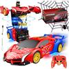 DAOUZL Macchina Telecomandata Spider Robot 2 in 1 Trasformabile, 360° Rotazione, Luci LED Sotto, 2.4 GHz RC Giocattolo Auto Robot Trasformabile Regalo per Bambini e Bambine 3 4 5 6 7 8 Anni