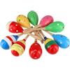 MOUYAT 10 maracas in legno, a grandezza naturale, dipinte, per strumenti musicali, per case, scuole, feste, concerti e spettacoli (19,5 x 6 cm)
