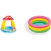 Intex Mushroom Baby Pool Rotonda 57114NP, a partire da 1 anno & Piscina Baby Sunset, Multicolore, 61 x 22 cm