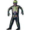 SMIFFYS Costume scheletro che si illumina al buio, Multicolore, con tuta, maschera e gua