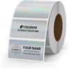 YIKIADA Etichette Termoadesive Olografiche Argento Vinile 25 × 50 mm Rotolo Rettangolare Autoadesive Etichette per Indirizzi Impermeabili Etichette Olografe per Logo, Codice a Barre, QR Code, Ufficio