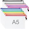 WISYOK Sacchetto di Zip A5, 12 Pcs Sacchetto del Documento Impermeabile, Borse di File Mesh, Buste Portadocumenti Plastica per Documenti Vestiti Ricevute Cosmetici Viaggio (23.5×16.5cm, 12 Colori)