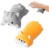 Tissting Poggiapolsi per Tastiera 4,9 X 2,5 Pollici Piccolo PU Cartoon Animal Fatigue Relief Mouse Wrist Pad Supporto per Polso Ergonomico per Tastiera del Computer Portatile (Grigio e arancione)