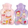 FOSDICK 2 PCS 600ml Borsa Acqua Calda Peluche, Borsa Acqua Calda Piccola, Boule Acquas Caldas Rosa e Viola, Borsa Dell'Acquas Caldas Cartone Animato Adorabile per Mano, Pancia, Collo