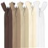 MARARDI [Pack 5 Cerniere Invisibili [Nude] Nylon [60 cm] Chiusure Lampo per Cucito e Artigianato per Stoffa Vestiti Borse per Cucire a Macchina Tessuto di Cotone con Chiusura in Metallo