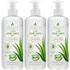 Derora Gel di Aloe Vera per Curare, Lenire e Idratare la Pelle, il Viso e il Corpo | Contiene al 100% Ingredienti Bio Attivi Puri Naturali di Aloe | senza Crudeltà e Vegano (500ml x 3)