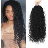 Firstcyh Hair Falsi Locs Uncinetto Braids Meches Ricci Capelli Soft Locks Gancio Pre-Loop Dreadlocks Softs Traiding Hair Fashion Goddess Faux Extension dei Capelli (60,96 cm, Confezione da 8, 1B)