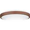 Eglo Lezuza - Lampada da soffitto a LED, rotonda, piatta, per camera letto, in acciaio e plastica di colore bianco marrone, caldo, diametro 32,5 cm